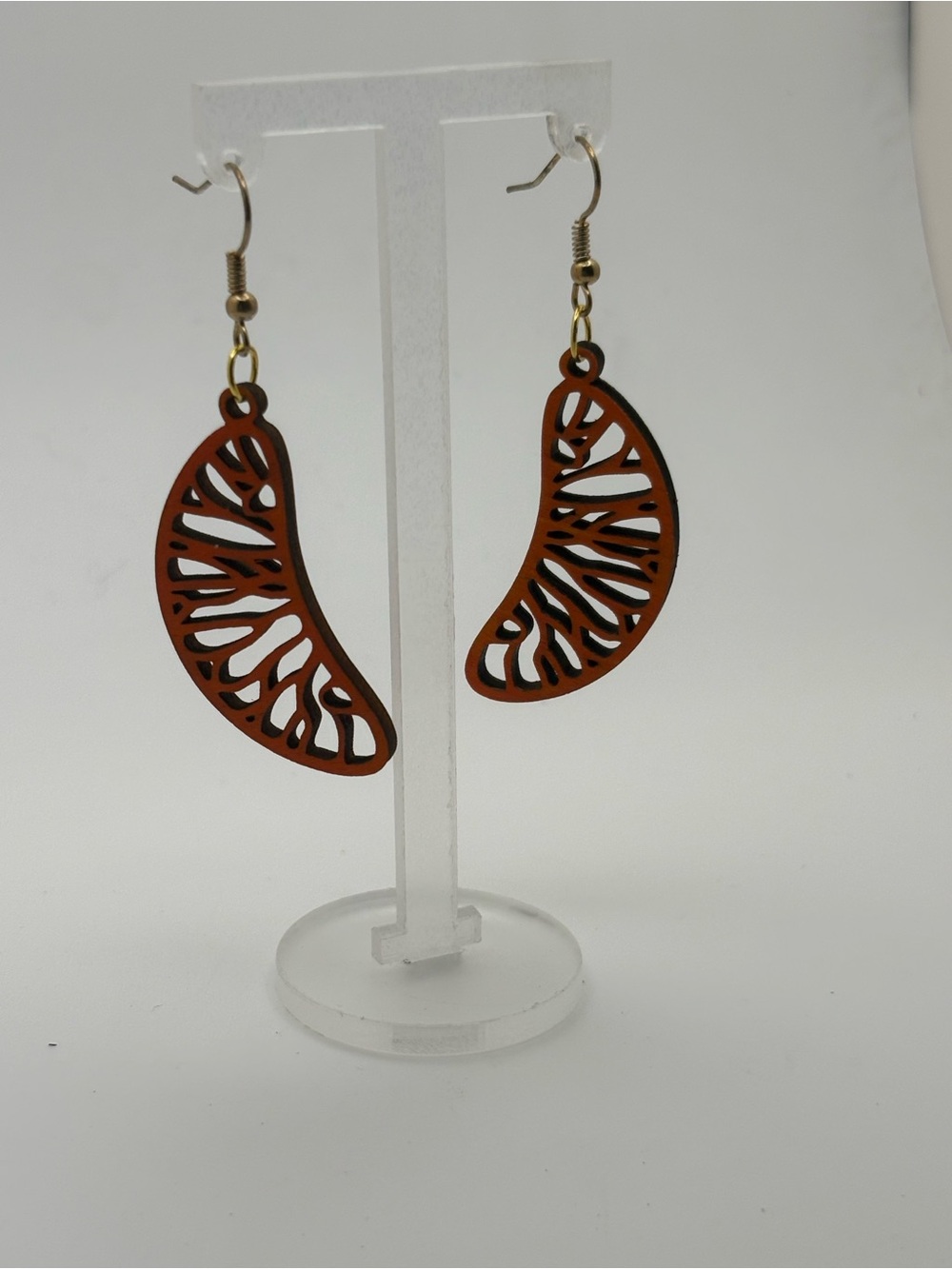 🍊 Laser Cut Orange Slice Earrings | Basswood Dangle Jewelry 🍊